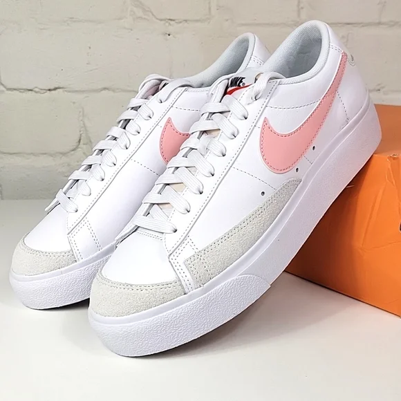 Nike Blazer Low Platform Sneaker White / Pink Blaze Womens 10 - Picture 10 of 10